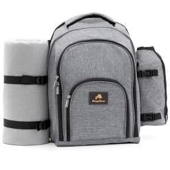 CampFeuer Picknickrucksack 32-teilig, Picknickset Für 4 Personen, Grau, Freizeitrucksack -Camping Store bag7 picknick rucksack bild1 2000px 1280x1280