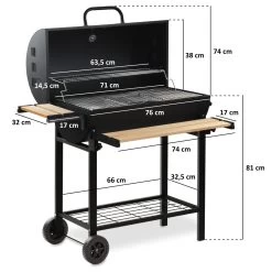 BBQ-Toro Holzkohle Grillwagen | Premium Holzkohlegrillwagen Fahrbar, Inkl. Thermometer, Smoker Grill 13 BBQ-Toro Holzkohle Grillwagen | Premium Holzkohlegrillwagen Fahrbar, Inkl. Thermometer, Smoker Grill -Camping Store bbq13 holzkohlegrill massbild 2000px 1280x1280