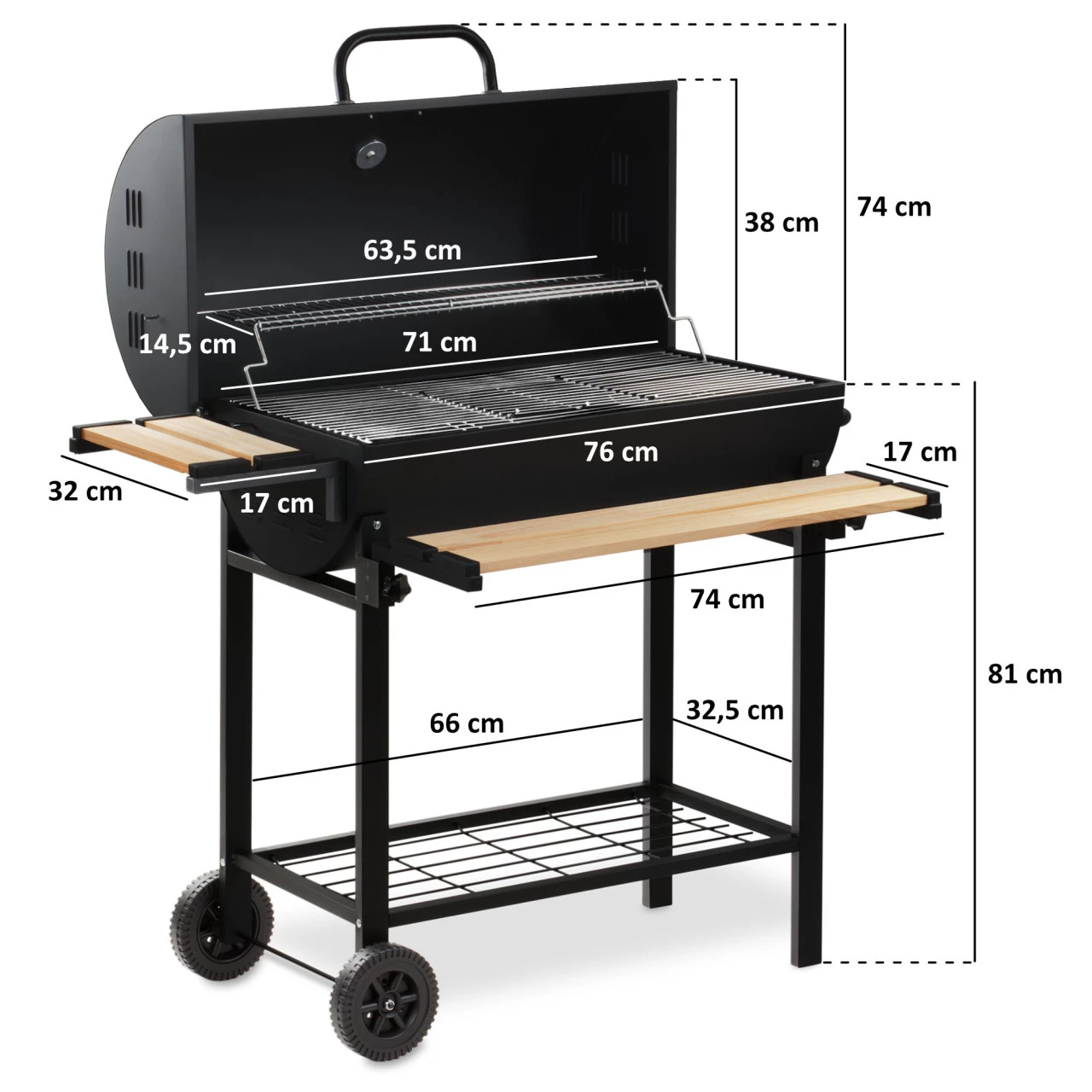 BBQ-Toro Holzkohle Grillwagen | Premium Holzkohlegrillwagen Fahrbar, Inkl. Thermometer, Smoker Grill 5 BBQ-Toro Holzkohle Grillwagen | Premium Holzkohlegrillwagen Fahrbar, Inkl. Thermometer, Smoker Grill – Bild 3