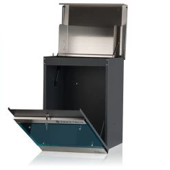 Zelsius Briefkasten Mississippi Mit Paketfach | Pulverbeschichteter Stahl | RAL7016 Anthrazit -Camping Store bk32 paketbox bild4 2000px 1280x1280 1