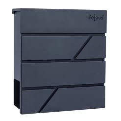 Zelsius Briefkasten Solid Mit Zeitungsfach Integrierter Soft-Close-Effekt RAL7016 Anthrazit