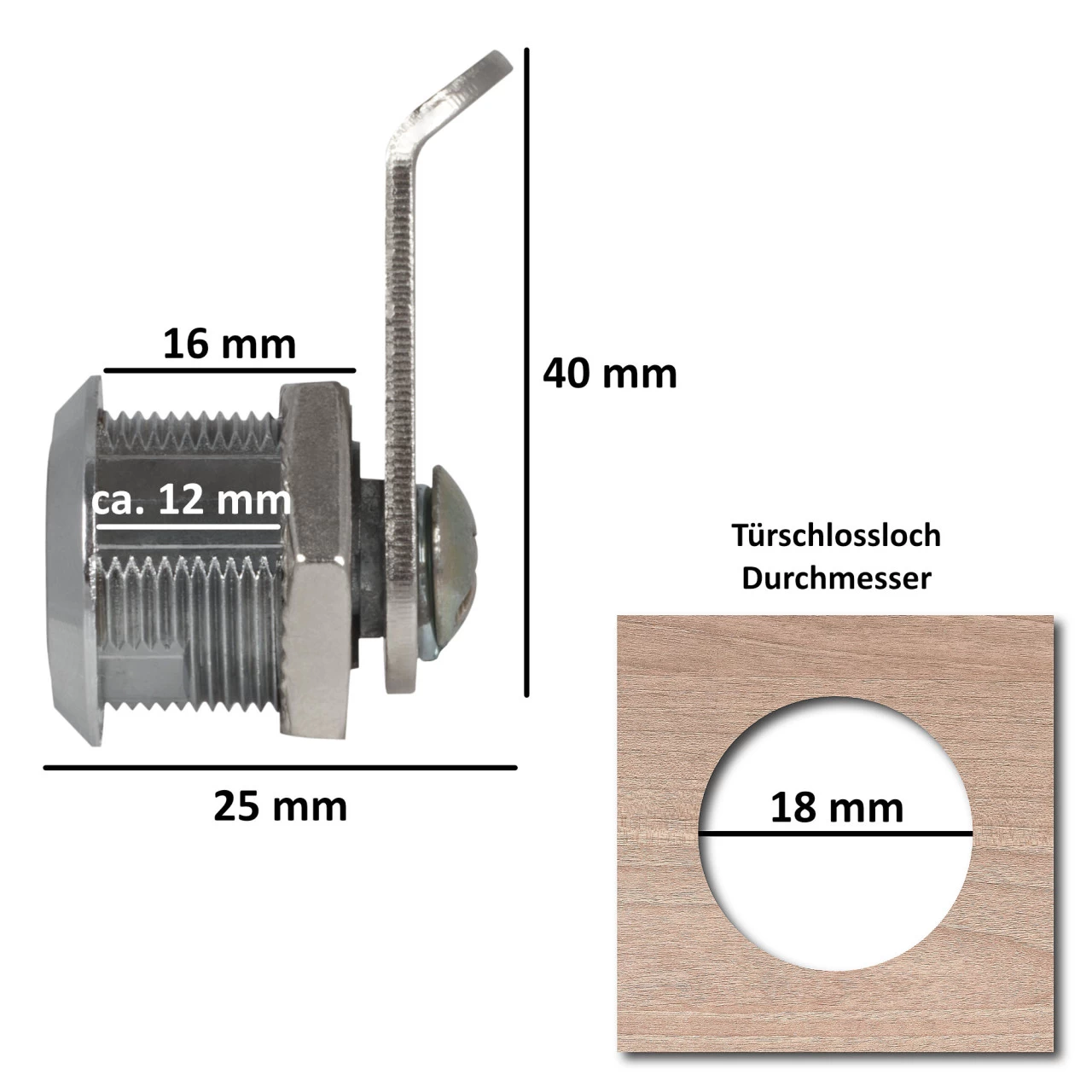 Zelsius Briefkastenschloss Mit 3 Schlüsseln, 2 Stück, Zylinder: 16 Mm, Ø 18 Mm, Ersatzschloss 4 Zelsius Briefkastenschloss Mit 3 Schlüsseln, 2 Stück, Zylinder: 16 Mm, Ø 18 Mm, Ersatzschloss – Bild 2