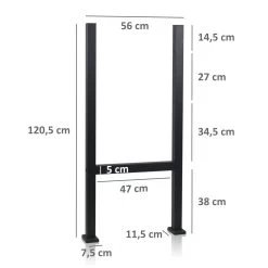 Zelsius Briefkasten-Set Mit Briefkasten Mississippi Und Briefkastenständer, RAL 7016 -Camping Store bks3 briefkastenstaender massbild 2000px 1280x1280