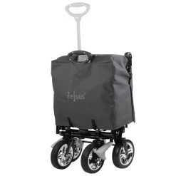 Zelsius Bollerwagen Faltbar Mit Dach, Grau, Transportwagen Mit Gurtsystem, Strandbollerwagen -Camping Store bolle1b bollerwagen bild2 2000px 1280x1280