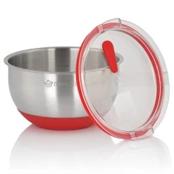 Mahlzeit Edelstahl Schüssel Set Mit Deckel, Küchenschüssel, 3 Stück | 1,6 L | 3 L | 4,6 L -Camping Store bowl set1 dreierset schuessel set bild7 2000px 1280x1280