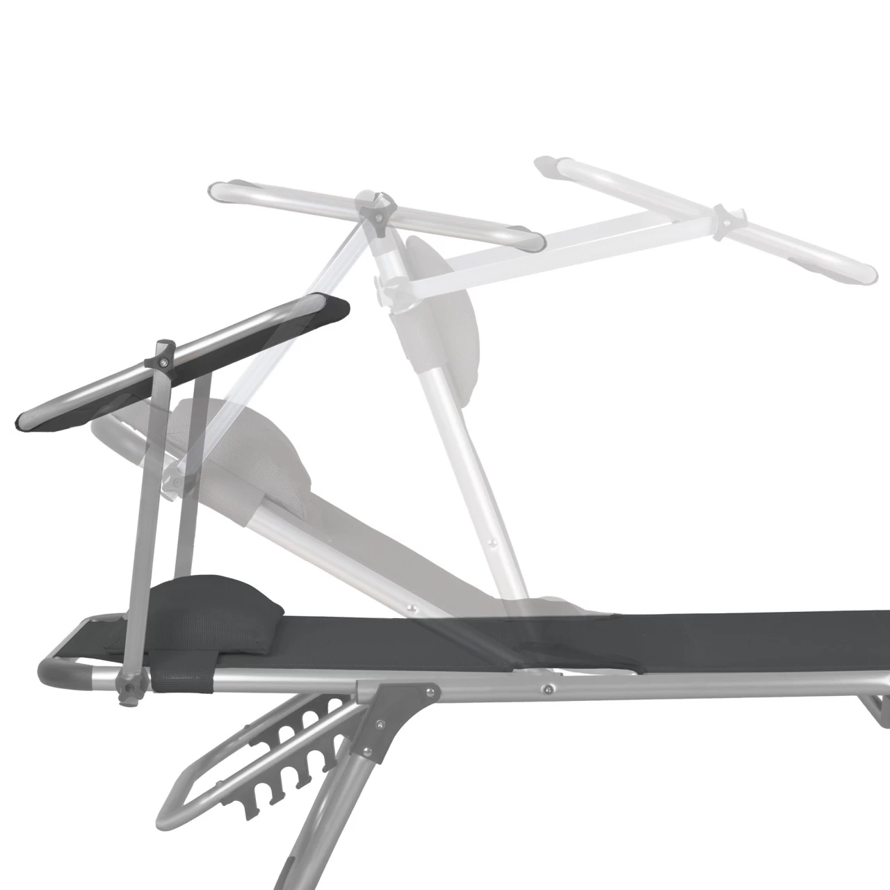 CampFeuer Sonnenliege Mit Dach, Anthrazit, Alu Campingliege, Gartenliege Mit Sonnendach 6 CampFeuer Sonnenliege Mit Dach, Anthrazit, Alu Campingliege, Gartenliege Mit Sonnendach – Bild 4