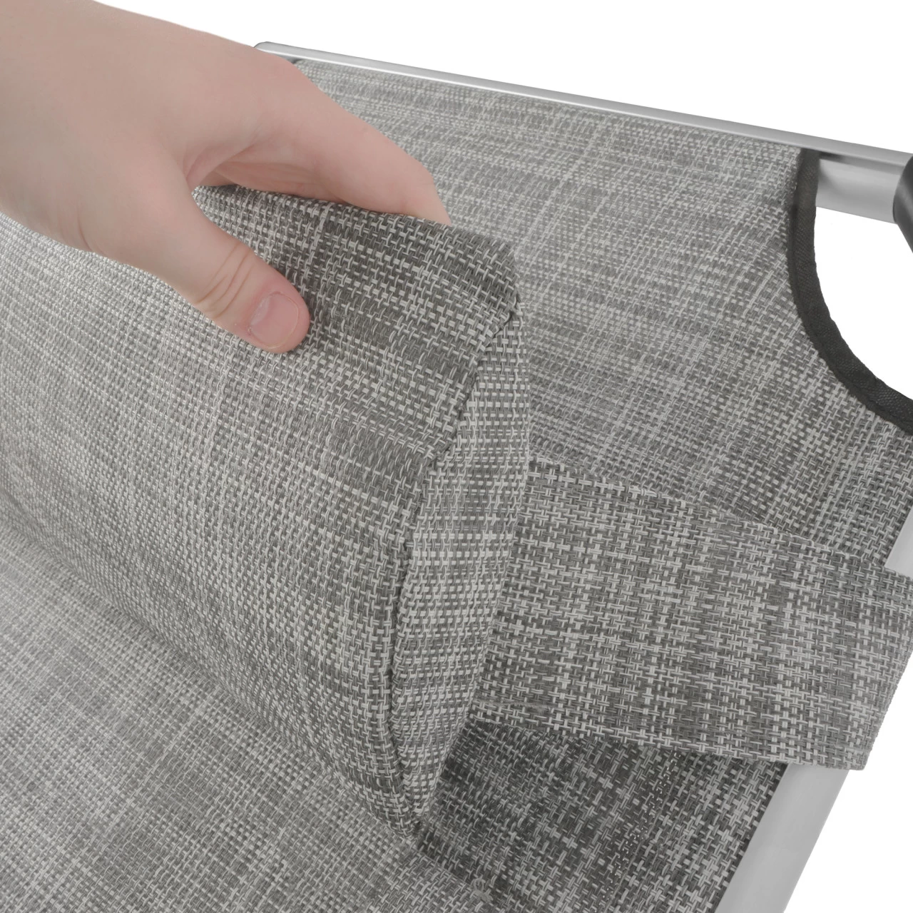 CampFeuer Sonnenliege Mit Dach, Grau Meliert, Alu Campingliege, Gartenliege Mit Sonnendach 7 CampFeuer Sonnenliege Mit Dach, Grau Meliert, Alu Campingliege, Gartenliege Mit Sonnendach – Bild 5