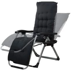 CampFeuer Sonnenliege, Schwarz, Campingliege, Liegestuhl, Relaxliege, Gartenliege Mit Getränkefach -Camping Store cali16a cali16s camping liegestuhl bild2 2000px 1280x1280