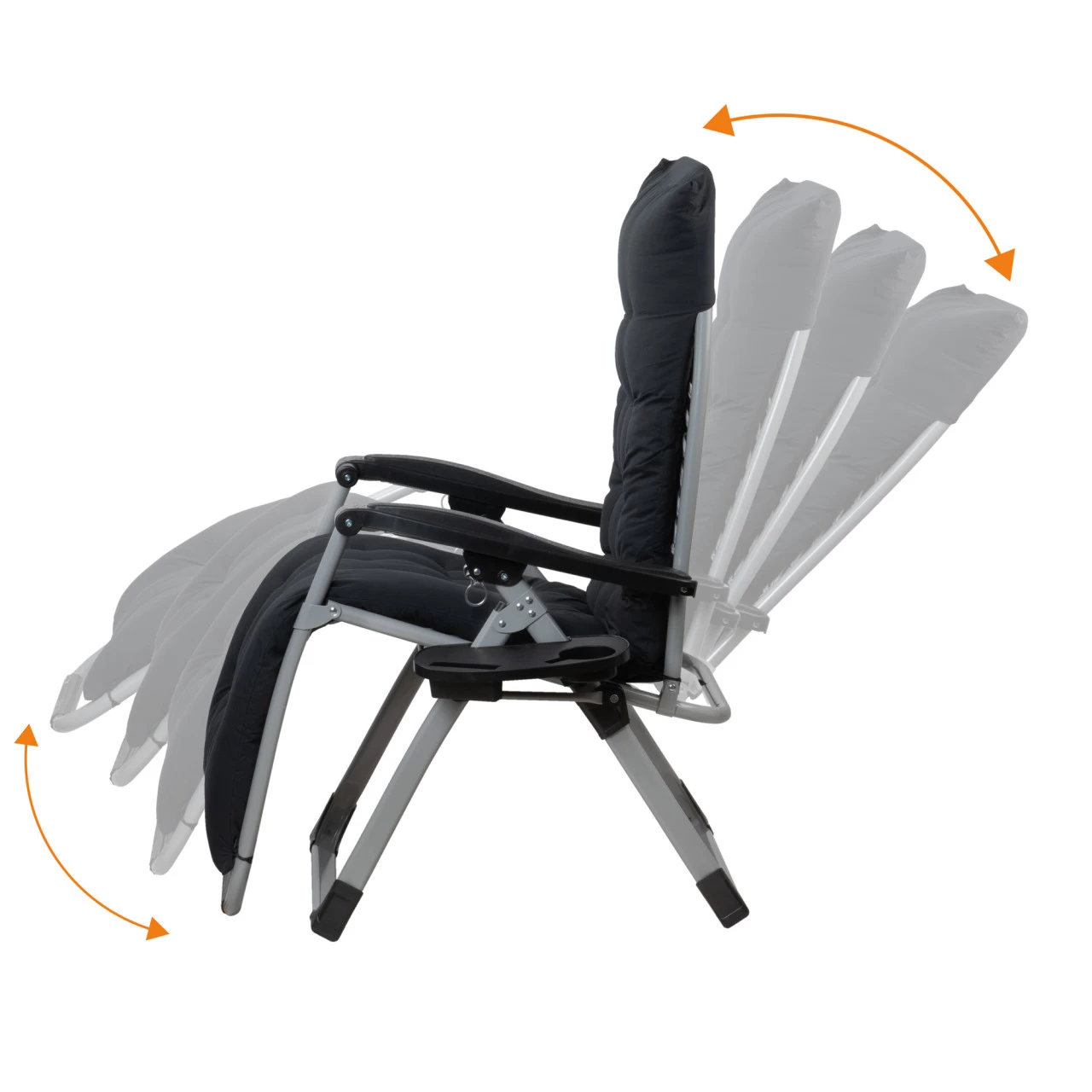 CampFeuer Sonnenliege, Anthrazit, Campingliege, Liegestuhl, Relaxliege, Gartenliege Mit Getränkefach 6 CampFeuer Sonnenliege, Anthrazit, Campingliege, Liegestuhl, Relaxliege, Gartenliege Mit Getränkefach – Bild 4