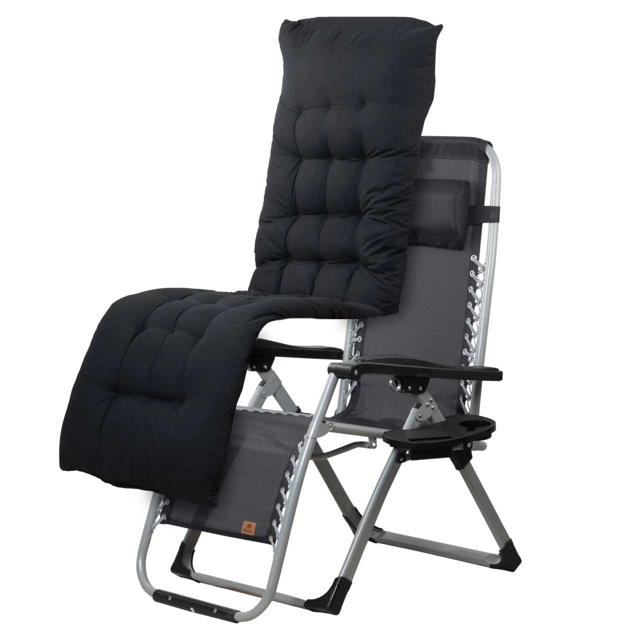 CampFeuer Sonnenliege, Anthrazit, Campingliege, Liegestuhl, Relaxliege, Gartenliege Mit Getränkefach 3 CampFeuer Sonnenliege, Anthrazit, Campingliege, Liegestuhl, Relaxliege, Gartenliege Mit Getränkefach