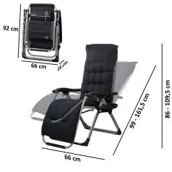 CampFeuer Sonnenliege, Schwarz, Campingliege, Liegestuhl, Relaxliege, Gartenliege Mit Getränkefach -Camping Store cali16s camping liegestuhl massbild 2000px 1280x1280