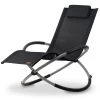 CampFeuer Relaxliege, Schwarz, Gartenliege Klappbar Sonnenliege Schaukelsessel Schwungliege