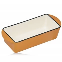 Mahlzeit Gusseisen Auflaufform Eckig 1,6 Liter | Sunny Orange | Induktionsgeeignet, Inkl. 2 Griffe