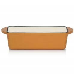 Mahlzeit Gusseisen Auflaufform Eckig 1,6 Liter | Sunny Orange | Induktionsgeeignet, Inkl. 2 Griffe -Camping Store cas02o backtopf eckig bild2 2000px 1280x1280