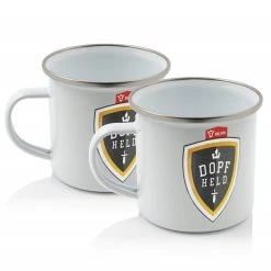 BBQ-Toro Emaille Tasse "Dopfheld" (2 Stück) | 350 Ml | Camping Emaillebecher