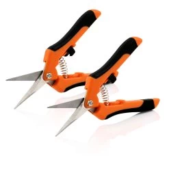 Zelsius 2er Set Ernteschere | Gerade Klinge | Ergonomischer Griff | Orange