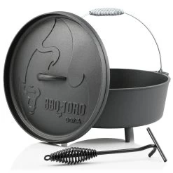 BBQ-Toro Dutch Oven DO12A, 10,7 L Alpha Gusseisen Kochtopf, Gusstopf