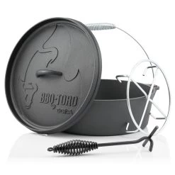 BBQ-Toro Dutch Oven DO12AX, 10,7 L Alpha Gusseisen Kochtopf, Gusstopf