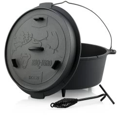 BBQ-Toro Dutch Oven DO12F, 13,6 L Forest Gusseisen Kochtopf, Gusstopf