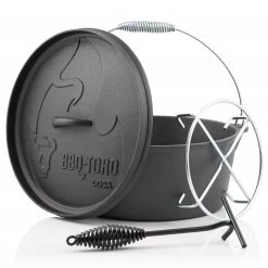BBQ-Toro Dutch Oven DO9AX, 7,2 L Alpha Gusseisen Kochtopf, Gusstopf