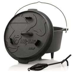 BBQ-Toro Dutch Oven DO9P, 9,0 L Premium Gusseisen Kochtopf, Gusstopf