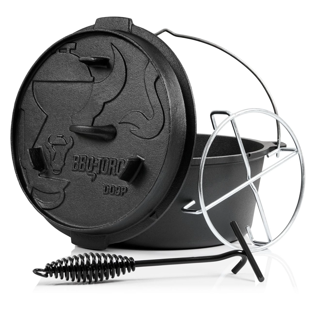 BBQ-Toro 6-teiliges Dutch Oven Set Mit Dutch Oven Grill "DOKING", 9 QT Dutch Oven Und Zubehör 8 BBQ-Toro 6-teiliges Dutch Oven Set Mit Dutch Oven Grill "DOKING", 9 QT Dutch Oven Und Zubehör – Bild 6