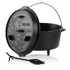 BBQ-Toro Dutch Oven DO9U, 9,0 L Ultimate Gusseisen Kochtopf Mit PRO3+ Beschichtung, Gusstopf