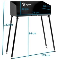 BBQ-Toro Dutch Oven Tisch, Mit Windschutz | 75 X 40 Cm | Grilltisch, Stahltisch -Camping Store dot dutch oven table bild3 neu 2000px 1280x1280