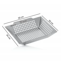 BBQ-Toro Edelstahl Grillkorb | 30 X 30 X 5,5 Cm | Grillschale Für Gasgrill, Grillpfanne -Camping Store egk34 edelstahlkorb massbild 2000px 1280x1280