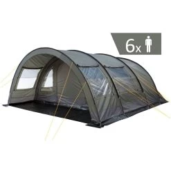 CampFeuer Zelt Relax6 Für 6 Personen | Oliv/Grau, Tunnelzelt 5000 Mm Wassersäule