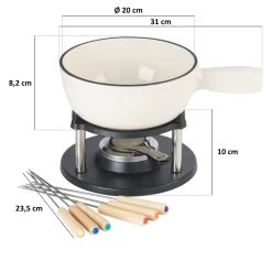 BBQ-Toro 9-teiliges Gusseisen Fondue Set Für 6 Personen, 2 L, Emailliert, Mit Brenner Und Gabeln -Camping Store fond1c fondueset massbild 2000px 1280x1280