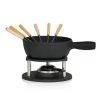 BBQ-Toro 9-teiliges Gusseisen Fondue Set Für 6 Personen, 2 L, Fondueset Mit Brenner Und Gabeln