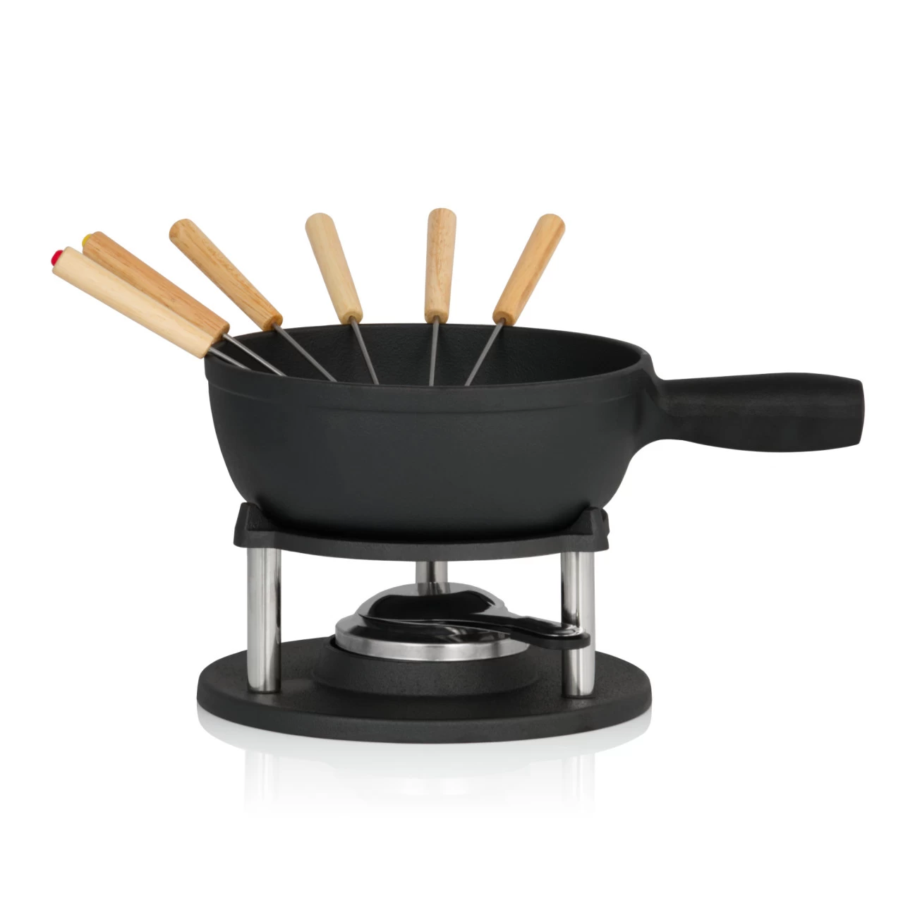 BBQ-Toro 9-teiliges Gusseisen Fondue Set Für 6 Personen, 2 L, Fondueset Mit Brenner Und Gabeln 3 BBQ-Toro 9-teiliges Gusseisen Fondue Set Für 6 Personen, 2 L, Fondueset Mit Brenner Und Gabeln