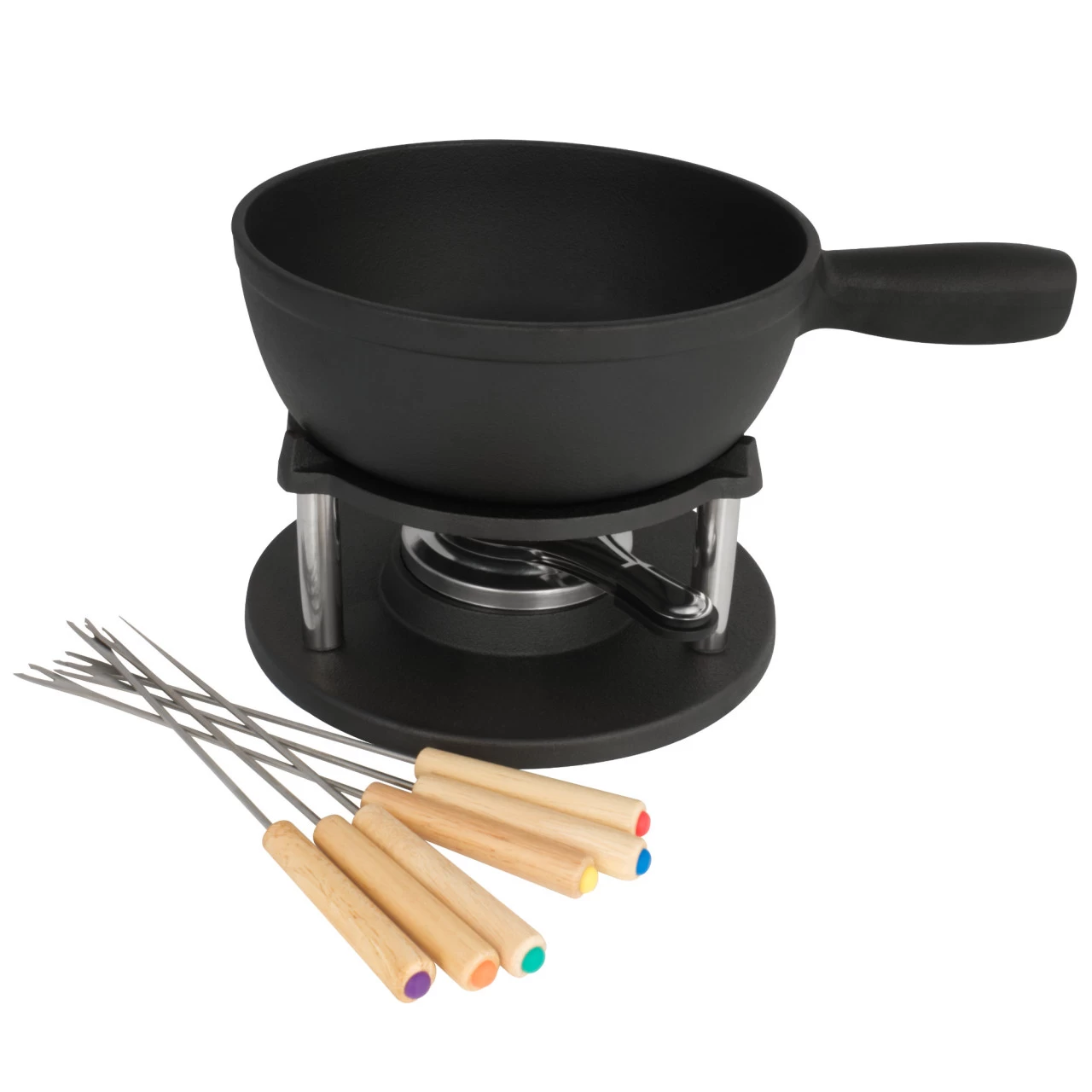 BBQ-Toro 9-teiliges Gusseisen Fondue Set Für 6 Personen, 2 L, Fondueset Mit Brenner Und Gabeln 4 BBQ-Toro 9-teiliges Gusseisen Fondue Set Für 6 Personen, 2 L, Fondueset Mit Brenner Und Gabeln – Bild 2