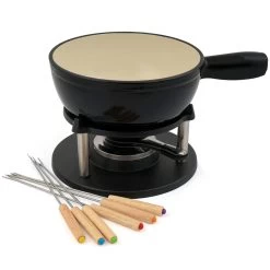 BBQ-Toro 9-teiliges Gusseisen Fondue Set Für 6 Personen, 2 L, Emailliert Schwarz -Camping Store fond1s fondueset bild3 neu 2000px 1280x1280