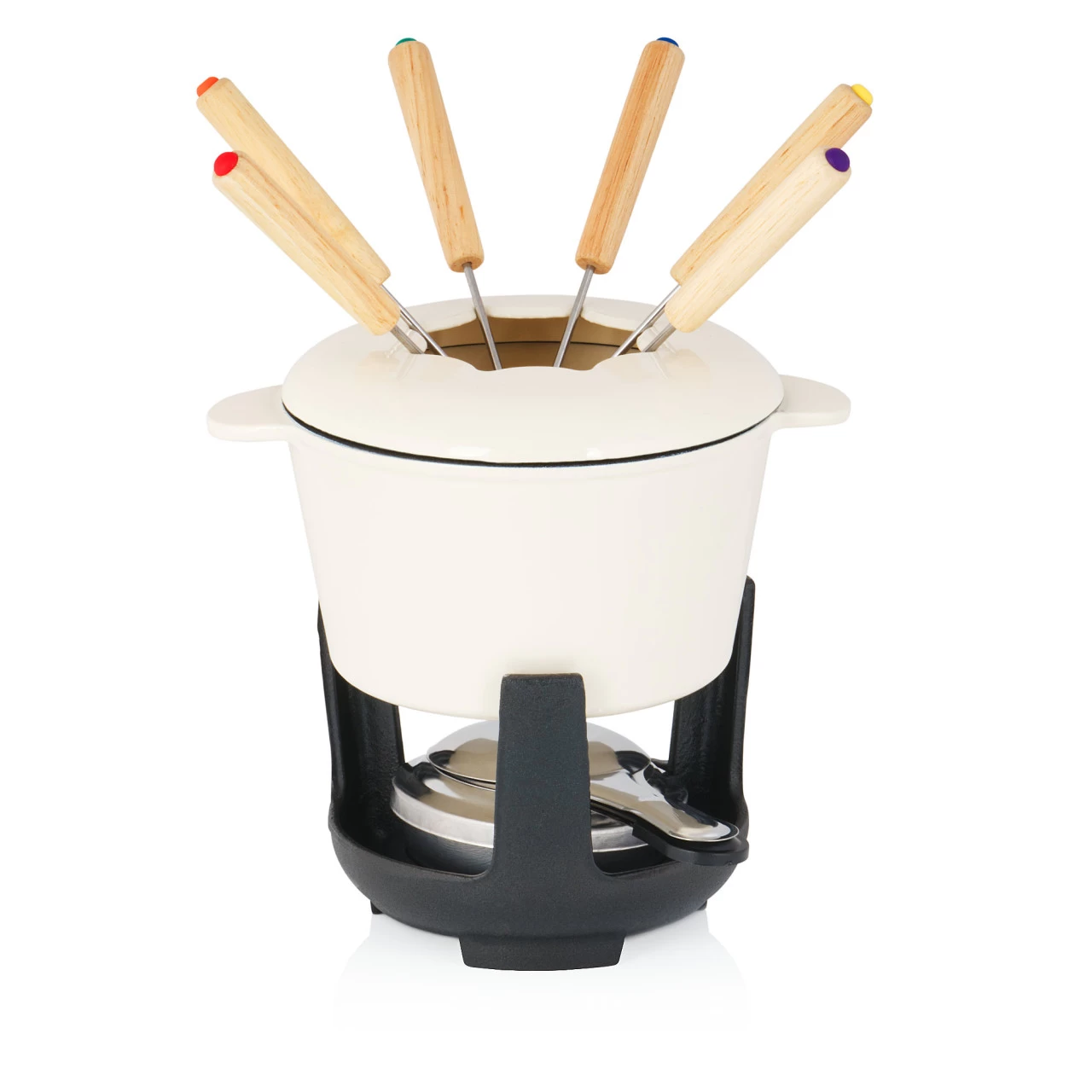 BBQ-Toro 13-teiliges Gusseisen Fondue Set Für 6 Personen, 1 L, Emailliert, Mit Brenner Und Gabeln 3 BBQ-Toro 13-teiliges Gusseisen Fondue Set Für 6 Personen, 1 L, Emailliert, Mit Brenner Und Gabeln