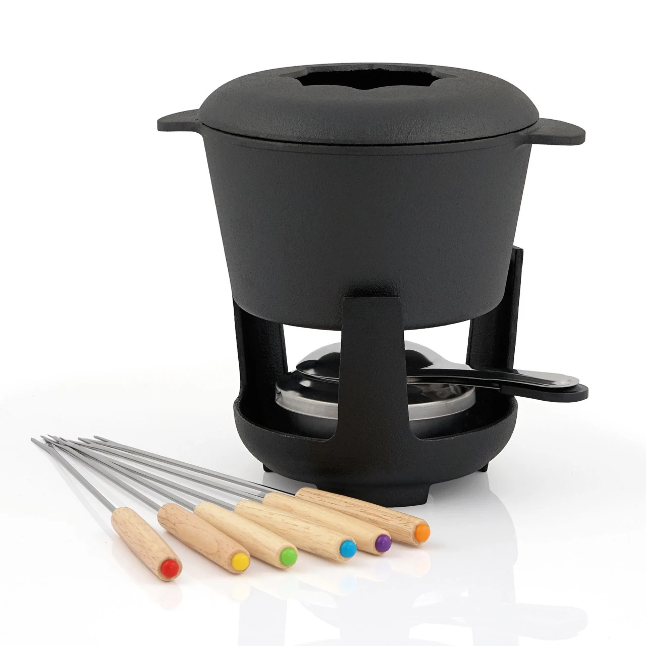 BBQ-Toro 13-teiliges Gusseisen Fondue Set Für 6 Personen | 1 L | Preseasoned 6 BBQ-Toro 13-teiliges Gusseisen Fondue Set Für 6 Personen | 1 L | Preseasoned – Bild 4