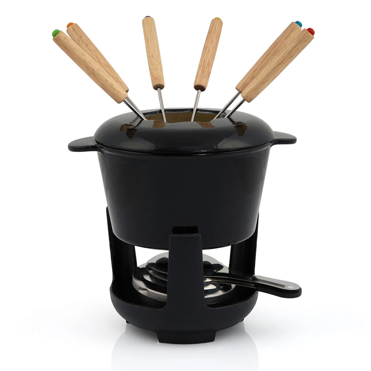 BBQ-Toro 13-teiliges Gusseisen Fondue Set Für 6 Personen | 1 L | Emailliert Schwarz 3 BBQ-Toro 13-teiliges Gusseisen Fondue Set Für 6 Personen | 1 L | Emailliert Schwarz