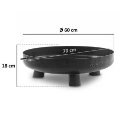 BBQ-Toro Feuerschale Ø 60 Cm, Schwarz, Outdoor Dreibein Feuerstelle Für Garten Und Terrasse -Camping Store fs6s feuerschale massbild 2000px 1280x1280