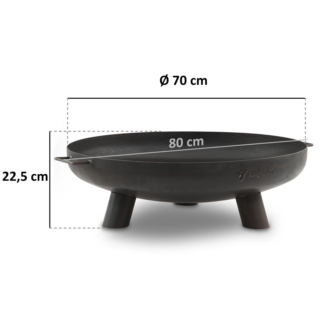 BBQ-Toro Feuerschale Ø 70 Cm, Schwarz, Outdoor Dreibein Feuerstelle Für Garten Und Terrasse 4 BBQ-Toro Feuerschale Ø 70 Cm, Schwarz, Outdoor Dreibein Feuerstelle Für Garten Und Terrasse – Bild 2