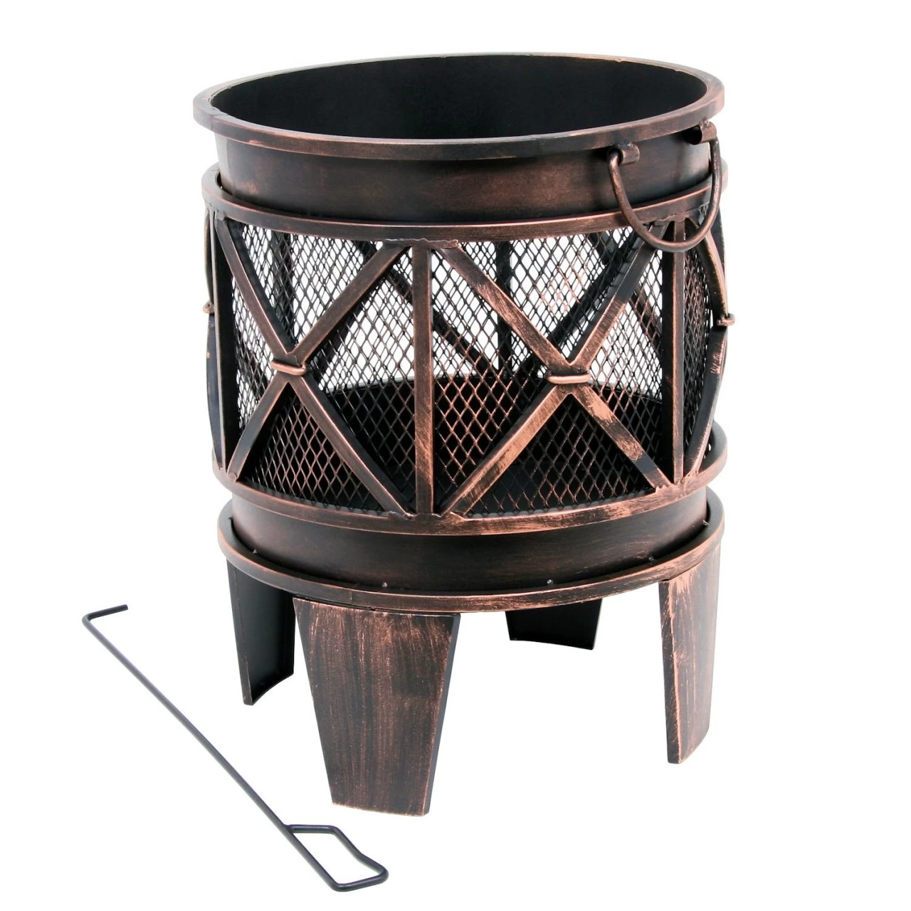 BBQ-Toro Feuerkorb "Plum" Ø 42 Cm Inkl. Schürhaken, In Antik-Rost-Optik, Für Garten Und Terrasse 6 BBQ-Toro Feuerkorb "Plum" Ø 42 Cm Inkl. Schürhaken, In Antik-Rost-Optik, Für Garten Und Terrasse – Bild 4