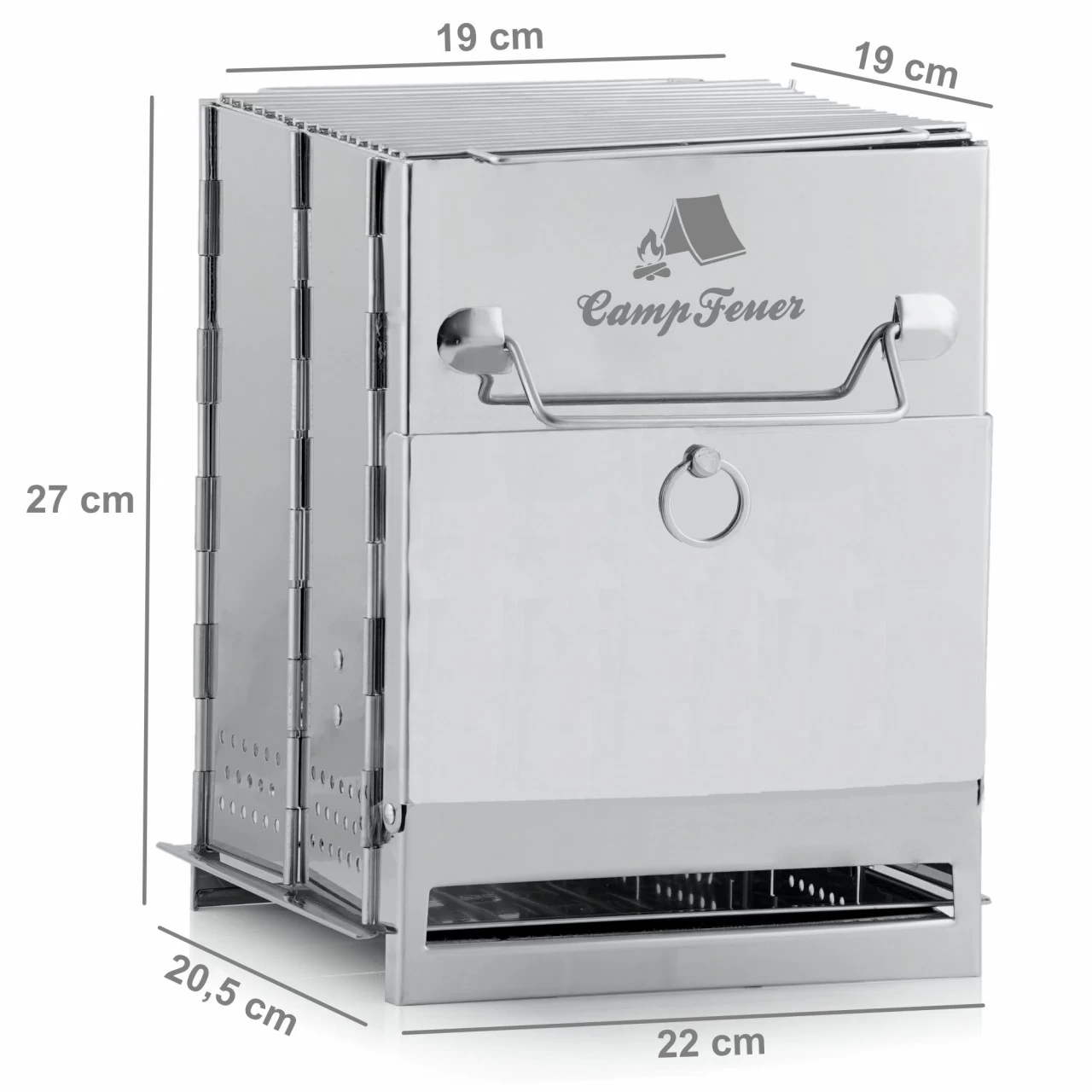 CampFeuer Edelstahl Faltgrill | 22 X 20,5 X 27 Cm | Outdoor Camping Klappgrill 5 CampFeuer Edelstahl Faltgrill | 22 X 20,5 X 27 Cm | Outdoor Camping Klappgrill – Bild 3