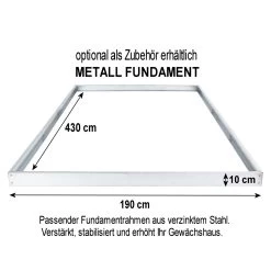 Zelsius Aluminium Gewächshaus 430 X 190 Cm, 6 Mm Platten, 8,17 M² -Camping Store fundi07 fundament fuer gewaechshaus optional 2000px 1280x1280