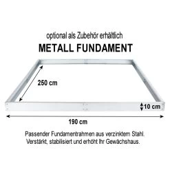 Zelsius Aluminium Gewächshaus 250 X 190 Cm, 6 Mm Platten, 4,75m² -Camping Store fundi1 gewaechshaus fundament optional 2000px 1280x1280