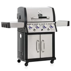 BBQ-Toro Premium Edelstahl Gasgrill 4+1+1 - 4 Brenner Mit Seitenbrenner Und Backburner