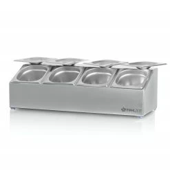 Mahlzeit Edelstahl Zutatenbehälter | 4 X 1/6 GN Behälter Mit Gummifüße | 68,5 X 24,5 X 21,5 Cm 17 Mahlzeit Edelstahl Zutatenbehälter | 4 X 1/6 GN Behälter Mit Gummifüße | 68,5 X 24,5 X 21,5 Cm -Camping Store gnh4 zutatenbehaelter bild2 2000px 1280x1280