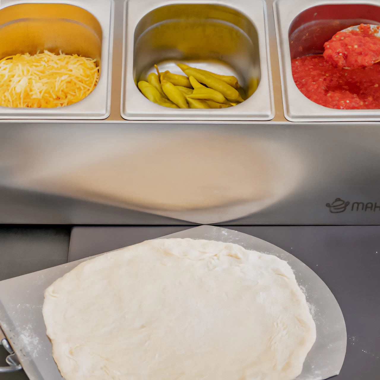 Mahlzeit Edelstahl Zutatenbehälter, 3 X 1/6 GN Behälter Mit Gummifüße, Wärmebehälter, Salatbar 4 Mahlzeit Edelstahl Zutatenbehälter, 3 X 1/6 GN Behälter Mit Gummifüße, Wärmebehälter, Salatbar – Bild 2