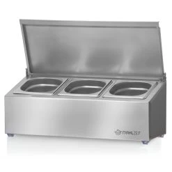 Mahlzeit Edelstahl Zutatenbehälter, 3 X 1/6 GN Behälter Mit Gummifüße, Wärmebehälter, Salatbar