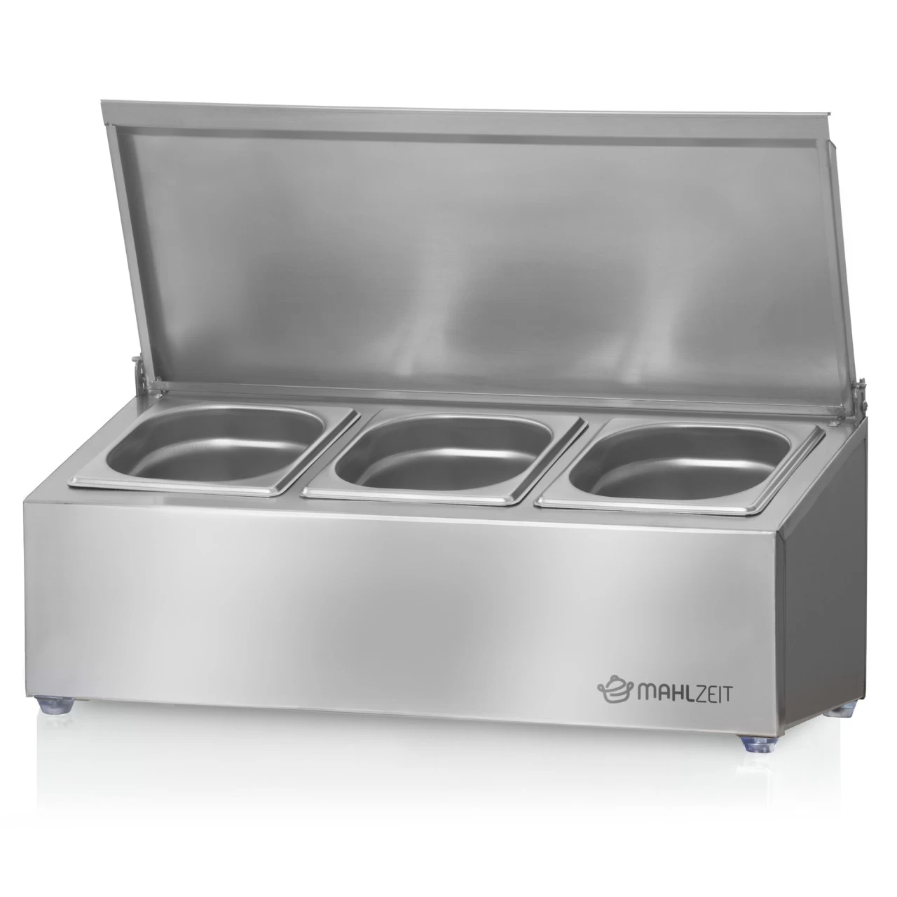 Mahlzeit Edelstahl Zutatenbehälter, 3 X 1/6 GN Behälter Mit Gummifüße, Wärmebehälter, Salatbar 3 Mahlzeit Edelstahl Zutatenbehälter, 3 X 1/6 GN Behälter Mit Gummifüße, Wärmebehälter, Salatbar