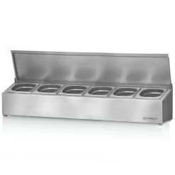 Mahlzeit Edelstahl Zutatenbehälter, 6 X 1/6 GN Behälter Mit Gummifüße, Wärmebehälter, Salatbar